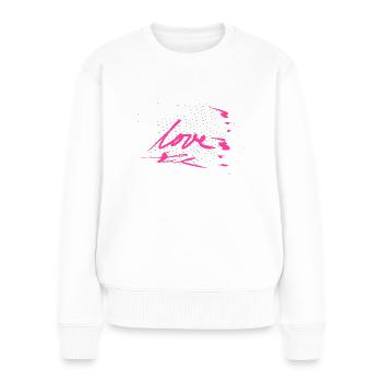 kreuze muster kreuz liebe wort - Frauen Premium Bio Pullover - Weiß - Vorne - Julia (174cm)