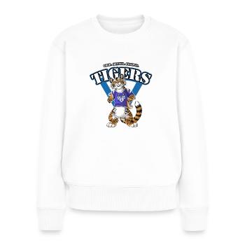Team TIGERS Bleu - Pull Premium bio Femme - blanc - Devant - Julia (174cm)