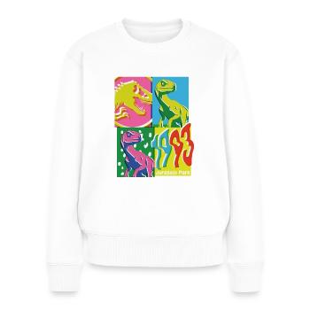 Jurassic Park 1993 Velociraptor Multicolore - Pull Premium bio Femme - blanc - Devant - Julia (174cm)
