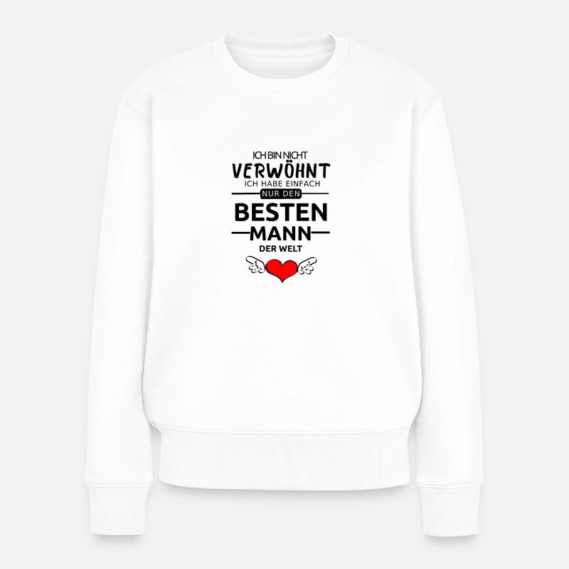 Bester Mann der Welt Valentinstag Geschenk Liebe - Frauen Premium Bio Pullover - Weiß