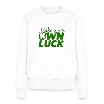 Saint Patrick's Day Irland Irisch Glück Geschenk - Frauen Premium Bio Pullover - Weiß - Vorne - Julia (174cm)