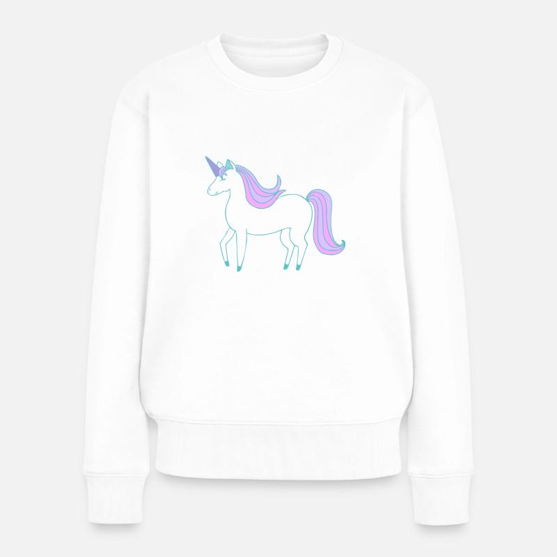 Das süße letzte Einhorn - Frauen Premium Bio Pullover - Weiß