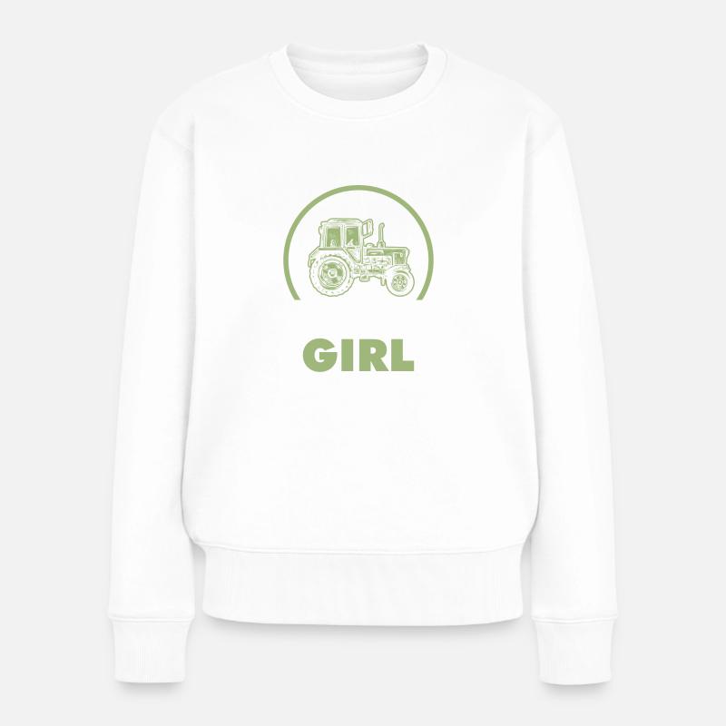 GIRL ÉLEVAGE - Pull Premium bio Femme - blanc