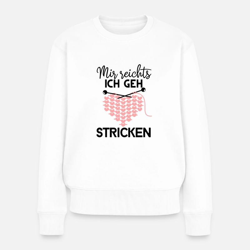 Strickerin Stricken Strickerinnen Geschenk - Frauen Premium Bio Pullover - Weiß