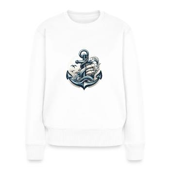 Ancre, Capitaine, Nautisme, Voilier, Voilier - Pull Premium bio Femme - blanc - Devant - Julia (174cm)