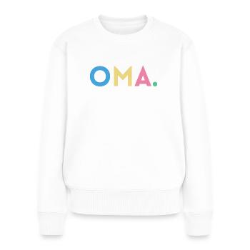 Oma - Bunte Farben - Frauen Premium Bio Pullover - Weiß - Vorne - Julia (174cm)