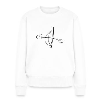 flèche archer arc sport coeur - Pull Premium bio Femme - blanc - Devant - Julia (174cm)