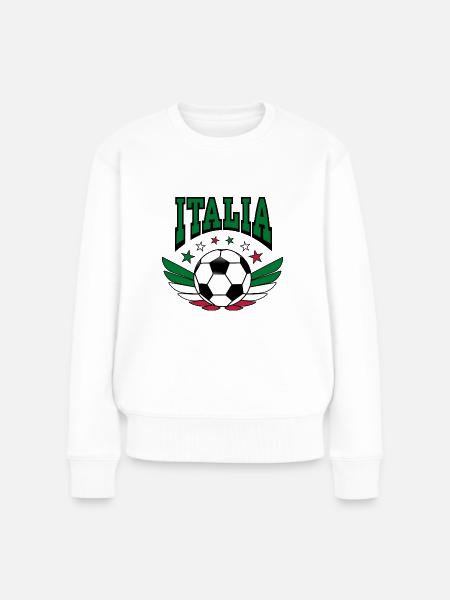 Fußball Shirt Italia Retro College Look Style - Frauen Premium Bio Pullover - Weiß