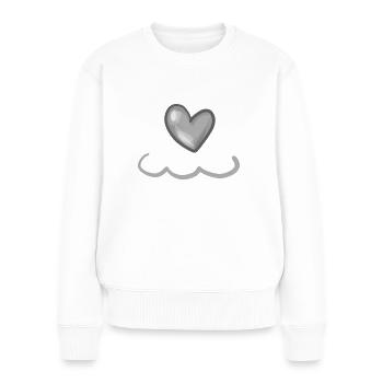 graues herz symbol form liebe - Frauen Premium Bio Pullover - Weiß - Vorne - Julia (174cm)