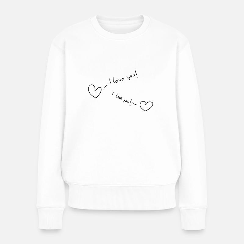 herzen herz - Frauen Premium Bio Pullover - Weiß