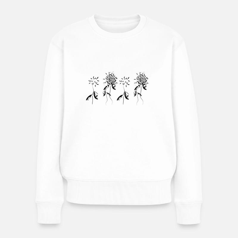 vier pflanzen blumen blume - Frauen Premium Bio Pullover - Weiß