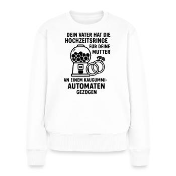 Your Father Joke Wedding Rings Chewing Gum Vending Machine - Women's Premium Organic Jumper - white - Front - Julia (174cm)