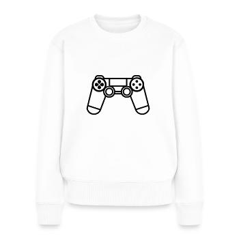Videospiel-Controller - Frauen Premium Bio Pullover - Weiß - Vorne - Julia (174cm)