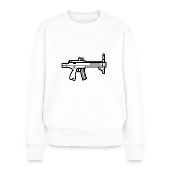 Mitraillette - Pull Premium bio Femme - blanc - Devant - Julia (174cm)