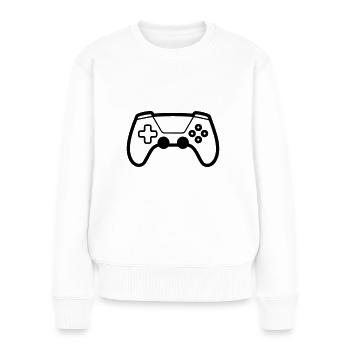 Videospiel-Controller - Frauen Premium Bio Pullover - Weiß - Vorne - Julia (174cm)
