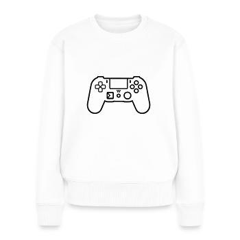 Videospiel-Controller - Frauen Premium Bio Pullover - Weiß - Vorne - Julia (174cm)