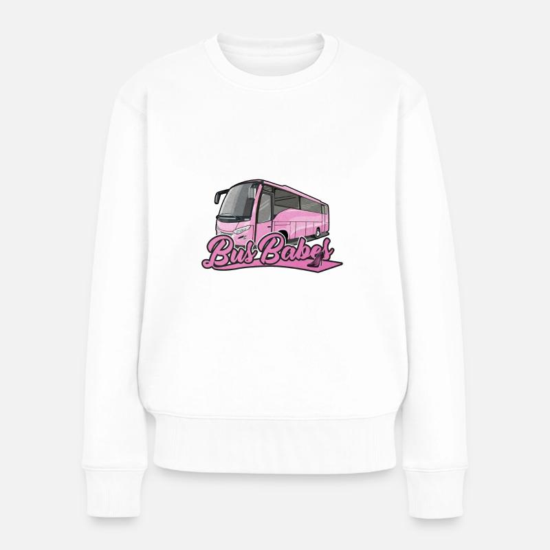 Bus Babes | Busfahrerin Bus Fahrerin Geschenk - Frauen Premium Bio Pullover - Weiß