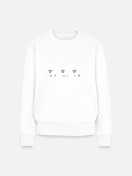 Unschaf Schaf gestochen Schaf - Frauen Premium Bio Pullover - Weiß