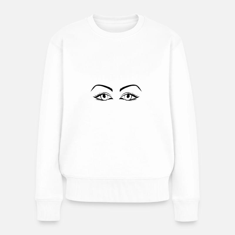 Böse Augen - Frauen Premium Bio Pullover - Weiß