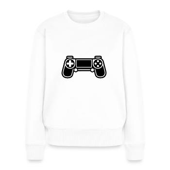 Videospiel-Controller - Frauen Premium Bio Pullover - Weiß - Vorne - Julia (174cm)