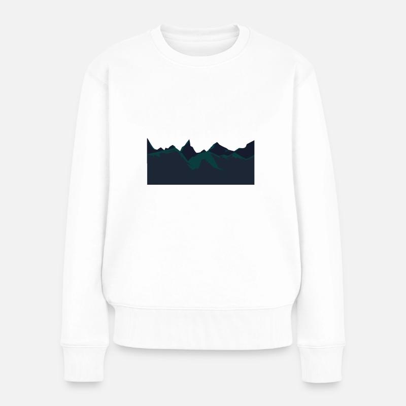Berge - Frauen Premium Bio Pullover - Weiß