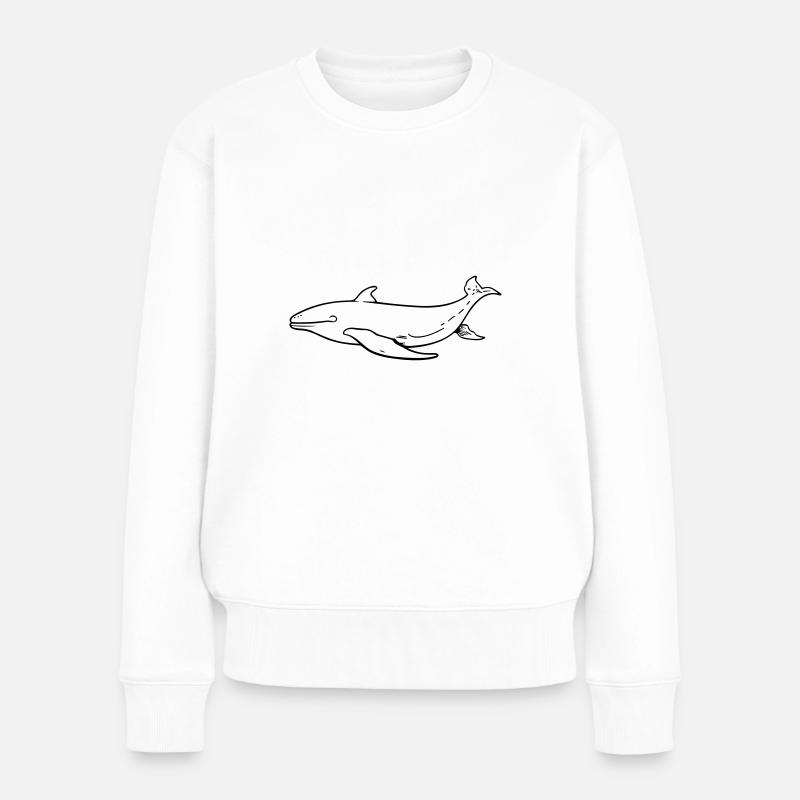 Wal - Frauen Premium Bio Pullover - Weiß