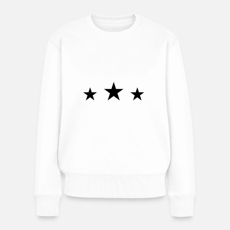3 Sterne - Frauen Premium Bio Pullover - Weiß