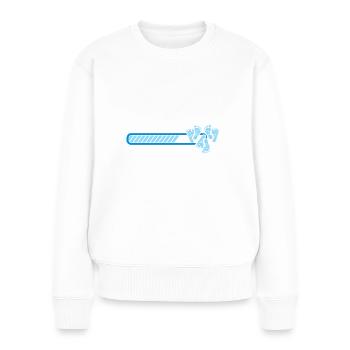 Drillinge lädt Schwangerschaft Baby Schwanger - Frauen Premium Bio Pullover - Weiß - Vorne - Julia (174cm)