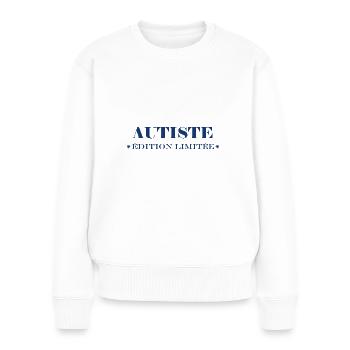 autiste - Pull Premium bio Femme - blanc - Devant - Julia (174cm)