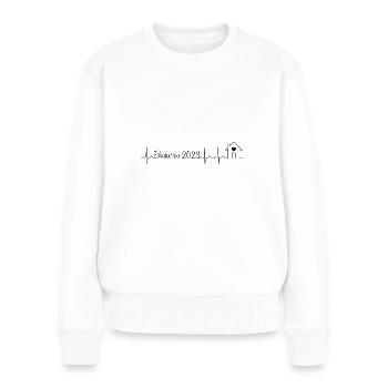 Bauherr Bauherrin Herzschlag Hausbau Baustelle - Frauen Premium Bio Pullover - Weiß - Vorne - Julia (174cm)