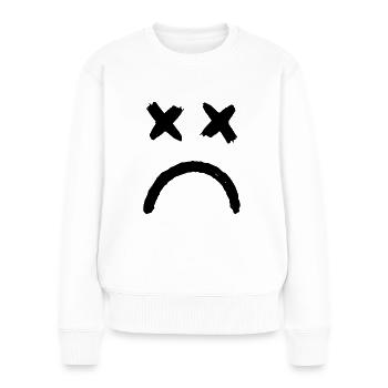 Smiley Crossed Eyed Sad Smiley - Frauen Premium Bio Pullover - Weiß - Vorne - Julia (174cm)