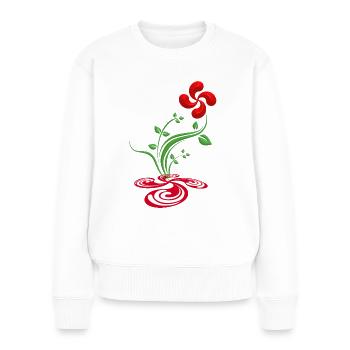 Flower of the Basque Country - Women's Premium Organic Jumper - white - Front - Julia (174cm)