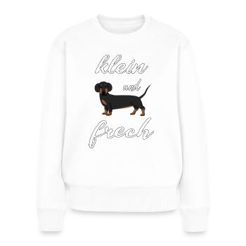 Dackel sind kleine freche Hunde - Frauen Premium Bio Pullover - Weiß - Vorne - Julia (174cm)