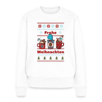 Dino Weihnachten Dinosaurier - Mode für Kinder - Frauen Premium Bio Pullover - Weiß - Vorne - Julia (174cm)