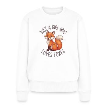 Fuchsfreunde – Clever, süß & charmant! - Frauen Premium Bio Pullover - Weiß - Vorne - Julia (174cm)