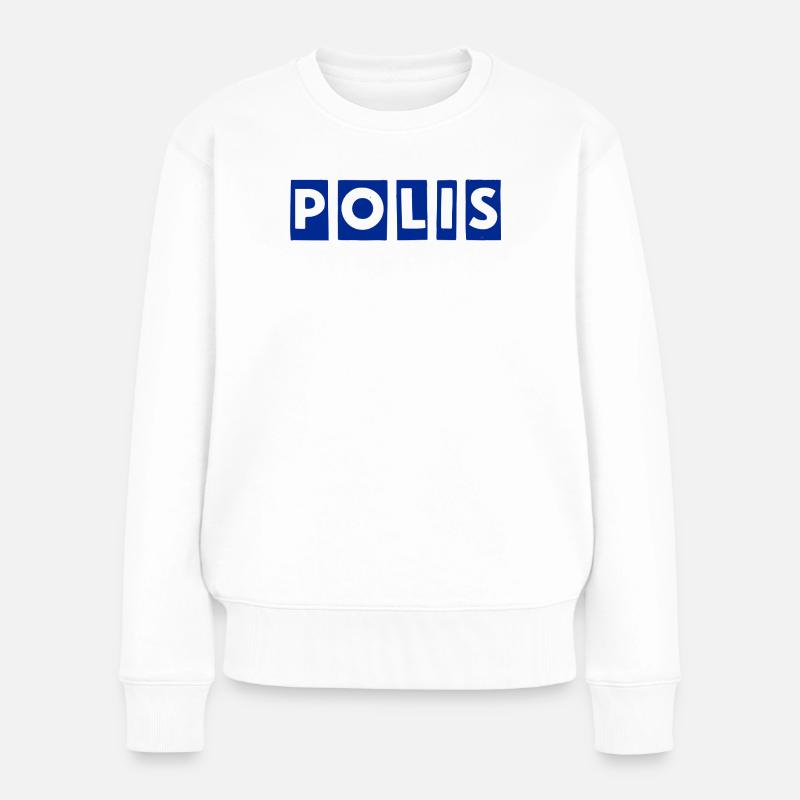 Polizei - Frauen Premium Bio Pullover - Weiß