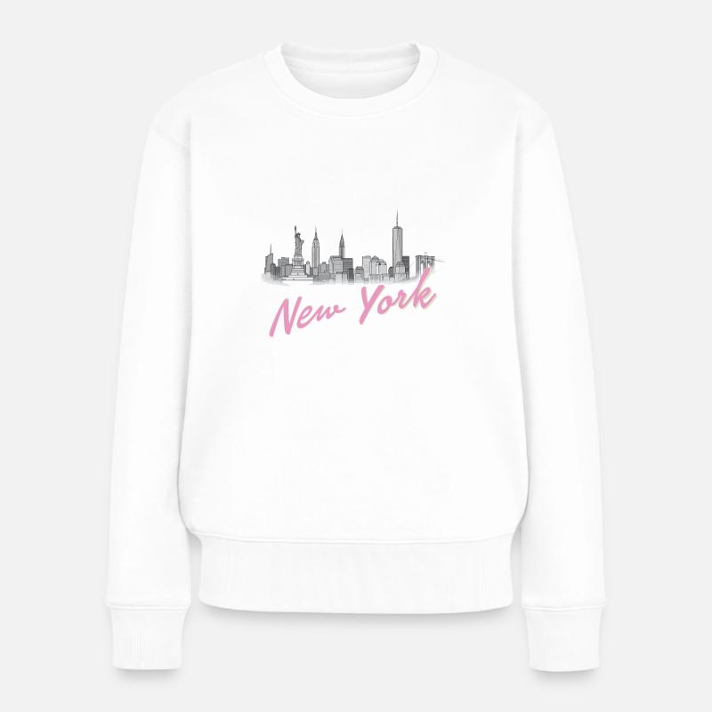 New York - Pull Premium bio Femme - blanc