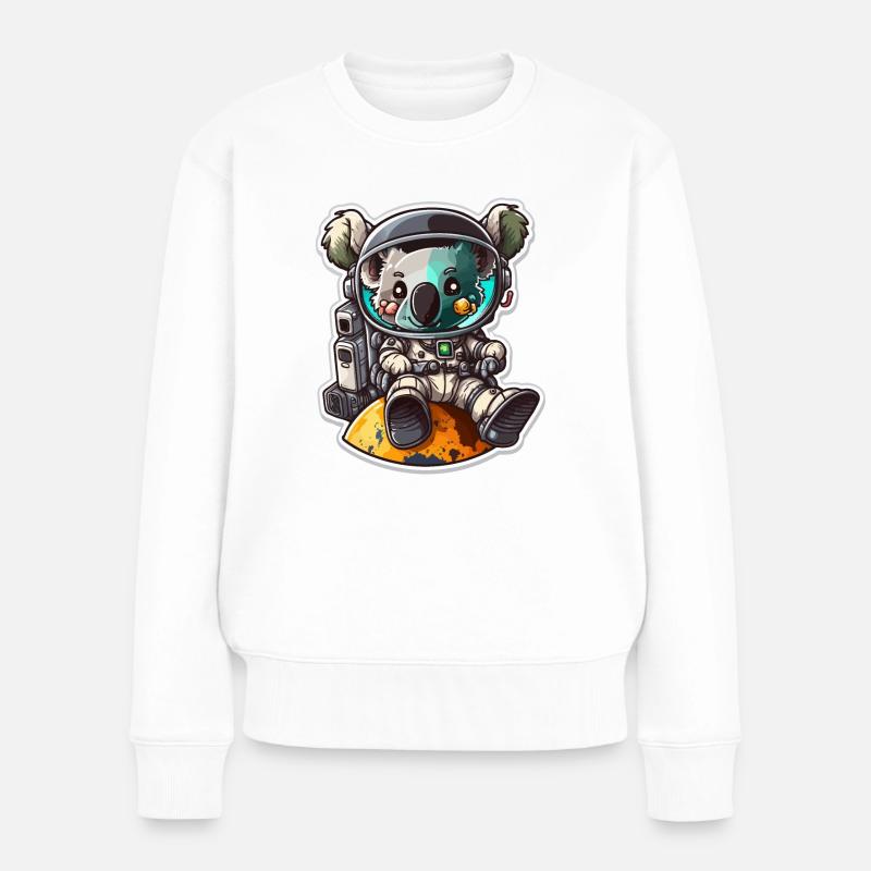 Koalas im Weltraum - Frauen Premium Bio Pullover - Weiß