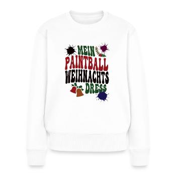 Paintballerin Weihnachten Paintball Spielerin XMAS - Frauen Premium Bio Pullover - Weiß - Vorne - Julia (174cm)