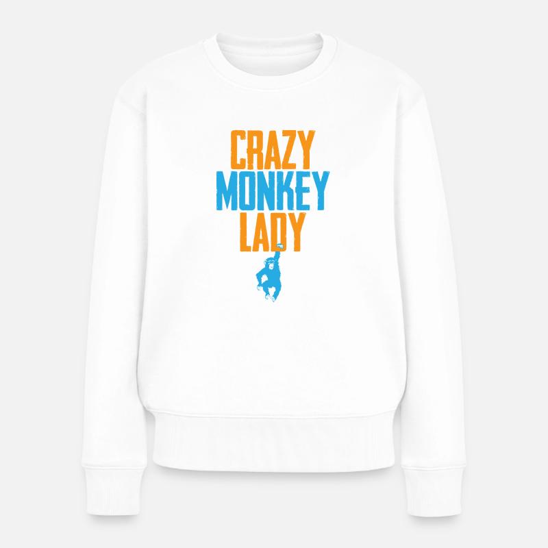 Dame de singe folle - Pull Premium bio Femme - blanc