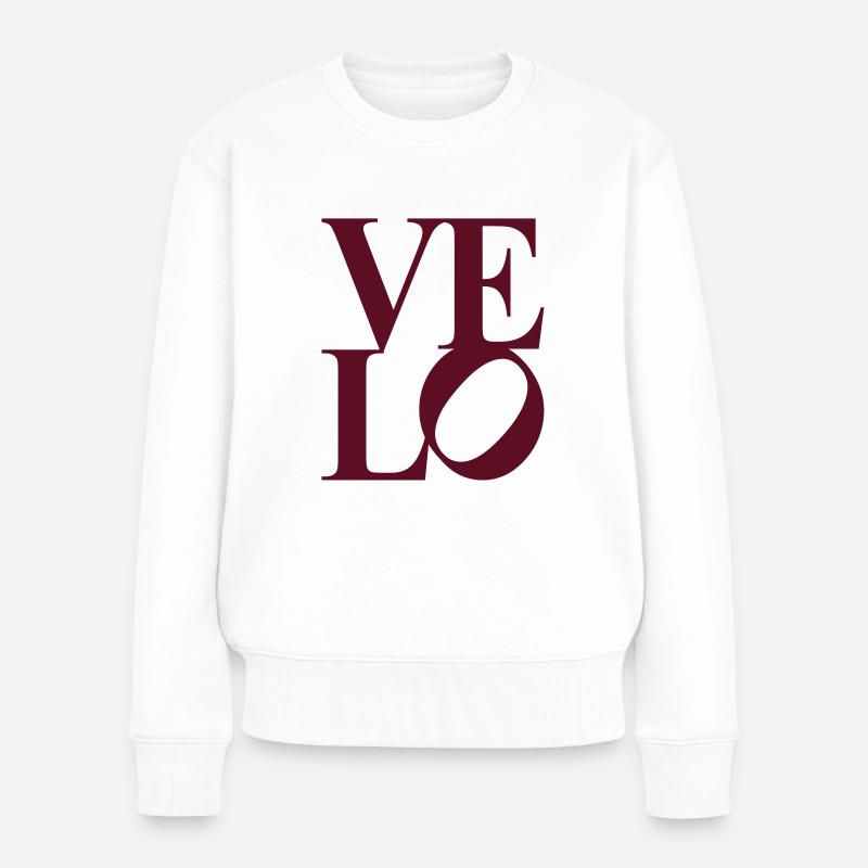 velo - love - Frauen Premium Bio Pullover - Weiß