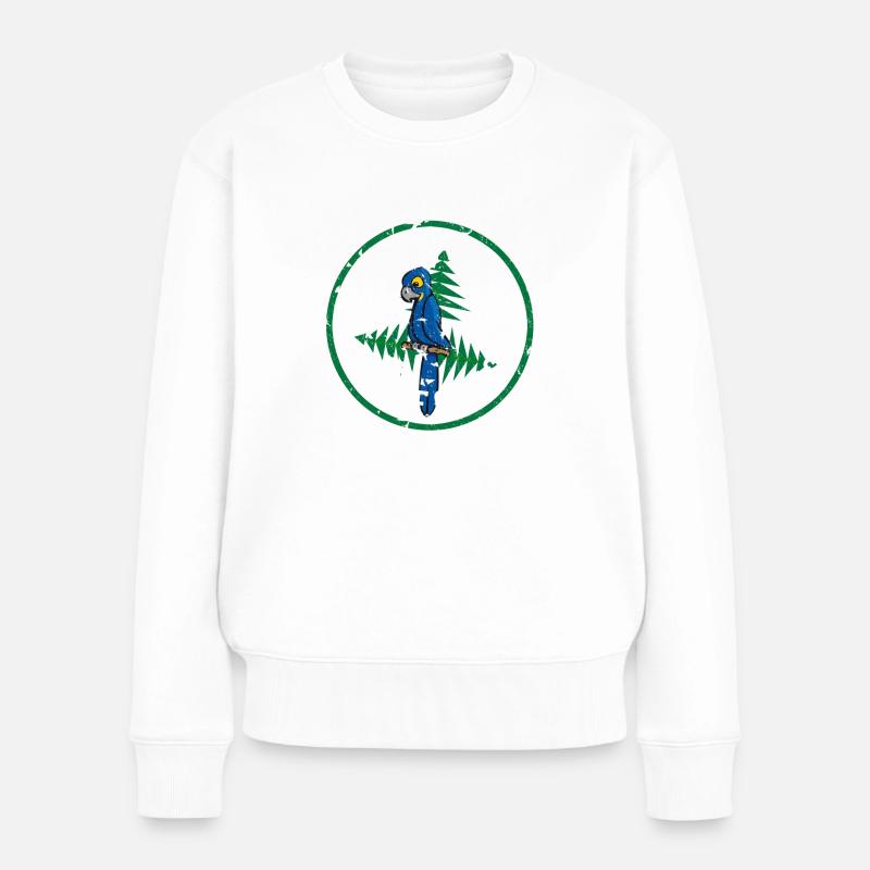 Rettet den Regenwald -Rettet die Tiere-Urwald-Baum - Frauen Premium Bio Pullover - Weiß