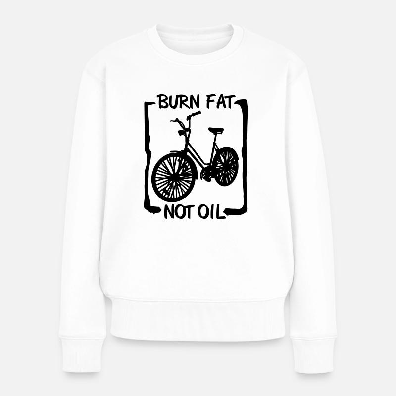 burn fat, not oil - Pull Premium bio Femme - blanc
