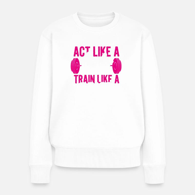 Fitness Gym - Frauen Premium Bio Pullover - Weiß