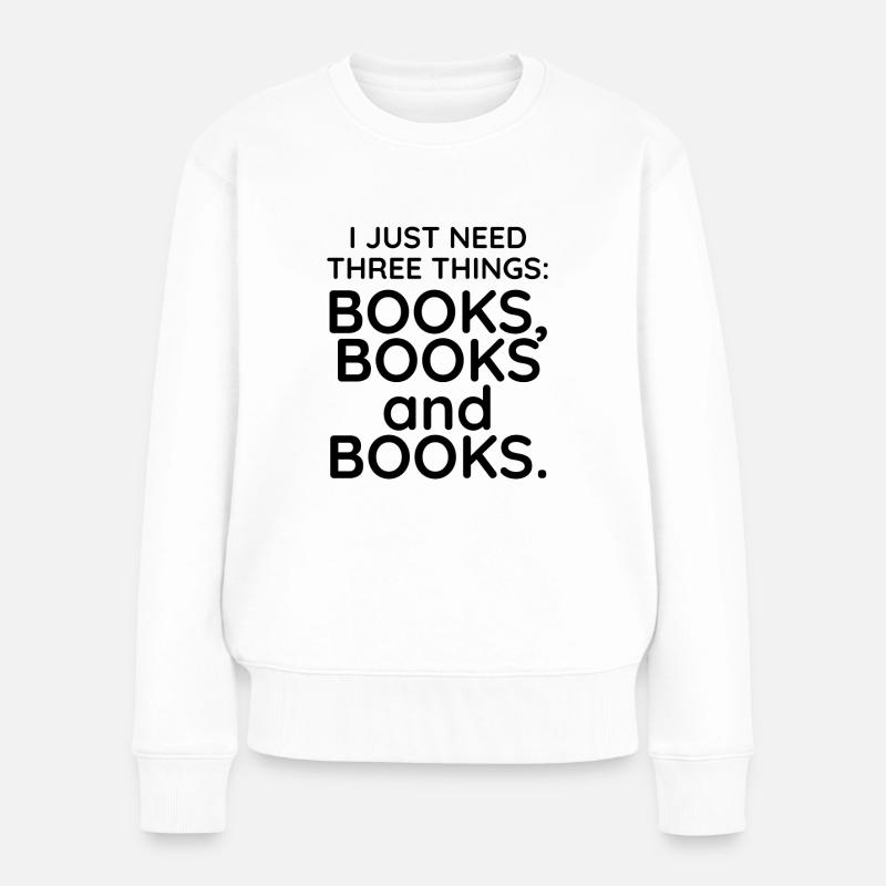 Books, books and books - Frauen Premium Bio Pullover - Weiß