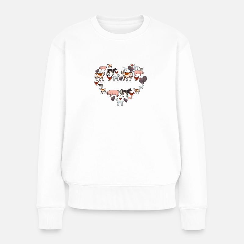 Cadeau végétarien / végétalien - Pull Premium bio Femme - blanc