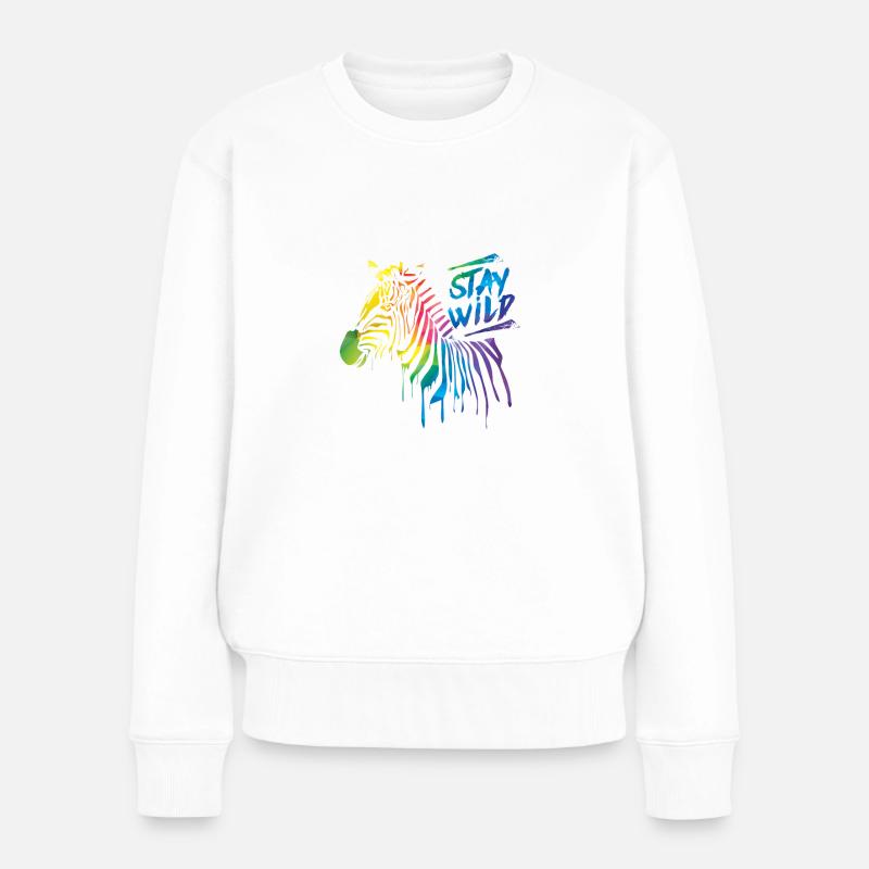 Zebra Boom! - Frauen Premium Bio Pullover - Weiß