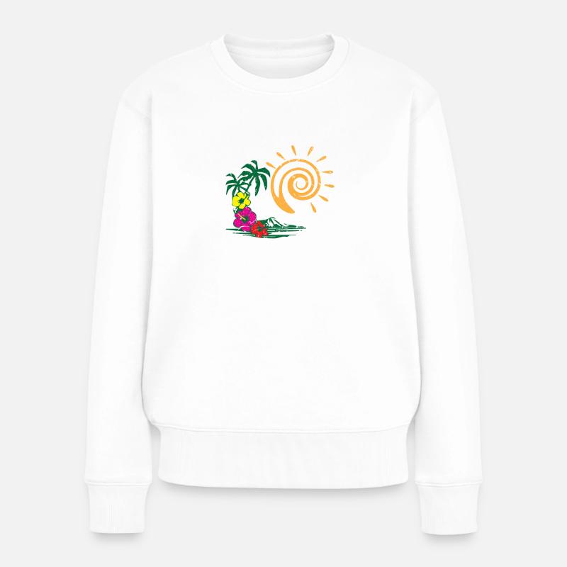 Sommer Sonne - Frauen Premium Bio Pullover - Weiß