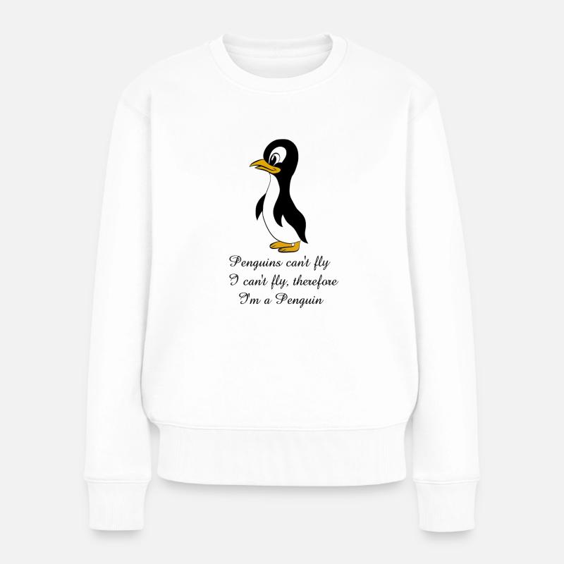 Pinguin Sprüche - Frauen Premium Bio Pullover - Weiß