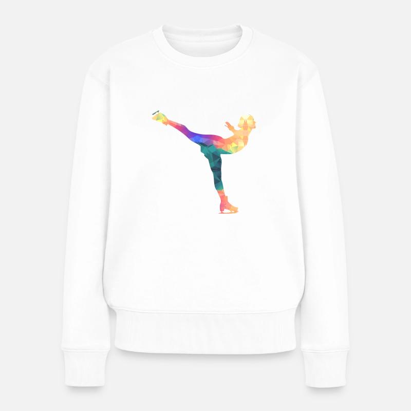 Eiskunstläuferin / Eiskunstläufer / Eiskunstlauf - Frauen Premium Bio Pullover - Weiß